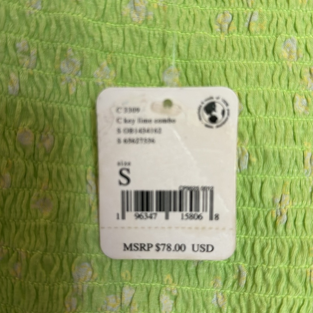NWT Marigold Mix Print Smocked Top - Picture 7 of 9